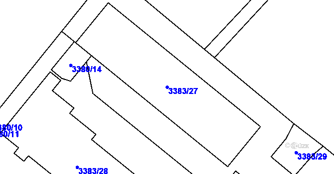 Parcela st. 3383/27 v KÚ Vyškov, Katastrální mapa