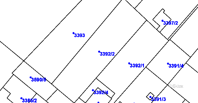 Parcela st. 3392/2 v KÚ Vyškov, Katastrální mapa