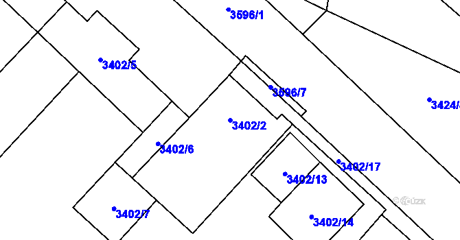 Parcela st. 3402/2 v KÚ Vyškov, Katastrální mapa
