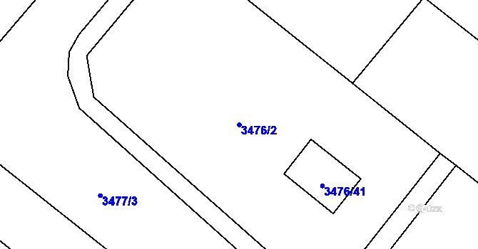 Parcela st. 3476/2 v KÚ Vyškov, Katastrální mapa