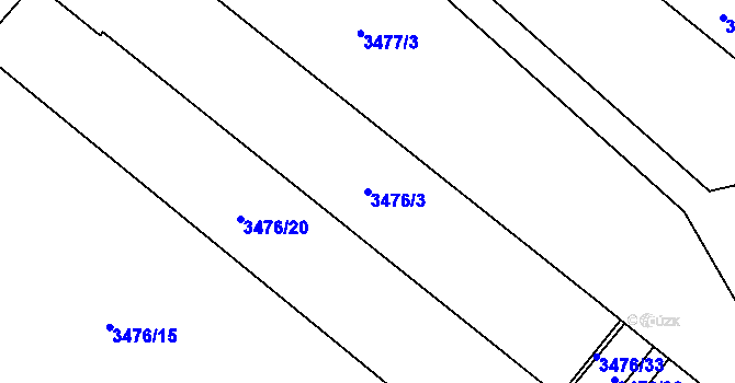 Parcela st. 3476/3 v KÚ Vyškov, Katastrální mapa