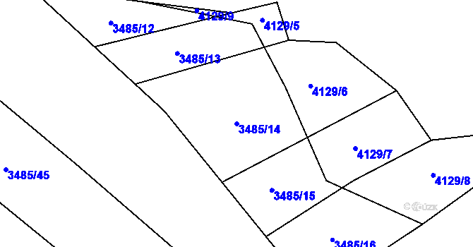 Parcela st. 3485/14 v KÚ Vyškov, Katastrální mapa