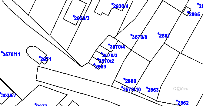 Parcela st. 3570/3 v KÚ Vyškov, Katastrální mapa