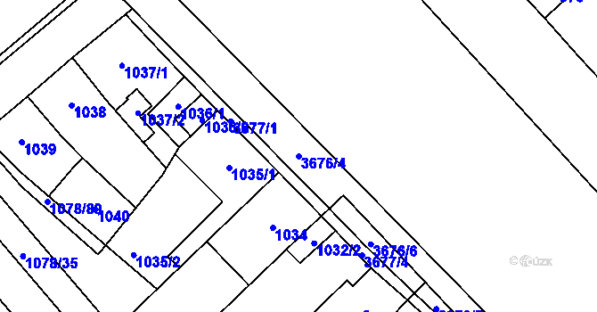 Parcela st. 3676/4 v KÚ Vyškov, Katastrální mapa