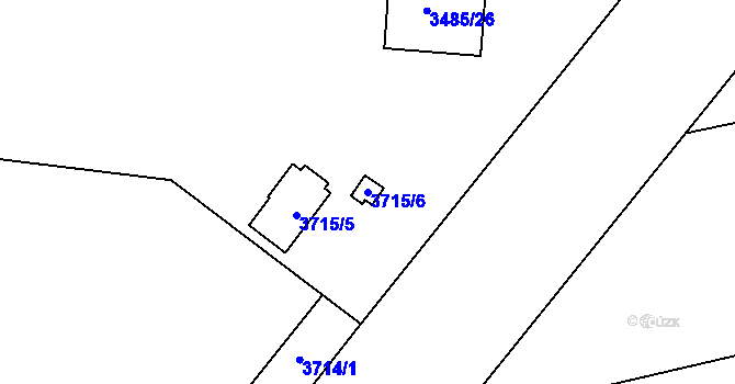 Parcela st. 3715/6 v KÚ Vyškov, Katastrální mapa