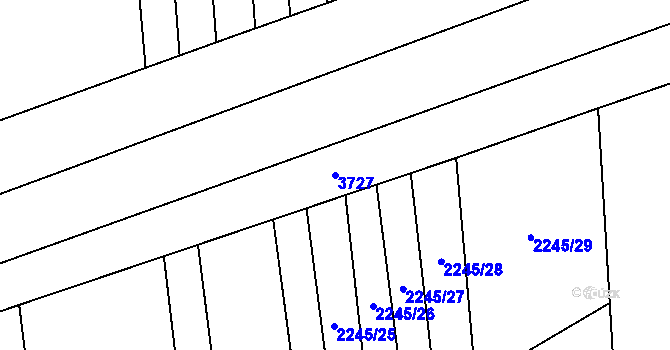 Parcela st. 3727 v KÚ Vyškov, Katastrální mapa
