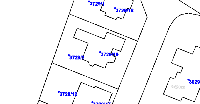 Parcela st. 3729/19 v KÚ Vyškov, Katastrální mapa
