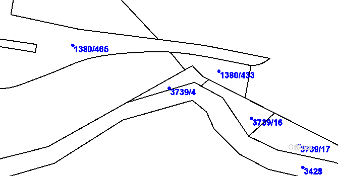 Parcela st. 3739/4 v KÚ Vyškov, Katastrální mapa