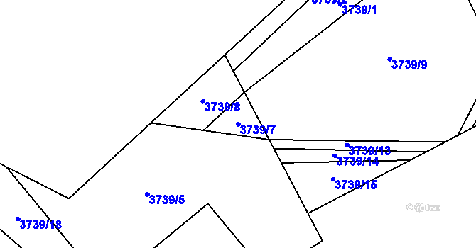 Parcela st. 3739/7 v KÚ Vyškov, Katastrální mapa