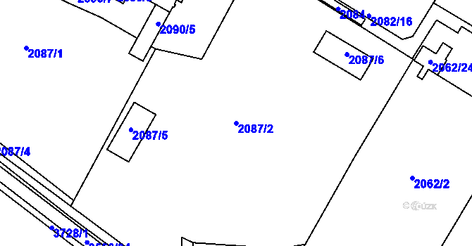 Parcela st. 2087/2 v KÚ Vyškov, Katastrální mapa