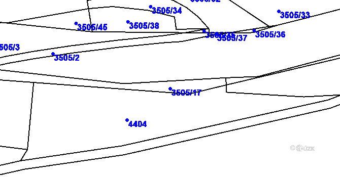 Parcela st. 3505/17 v KÚ Vyškov, Katastrální mapa