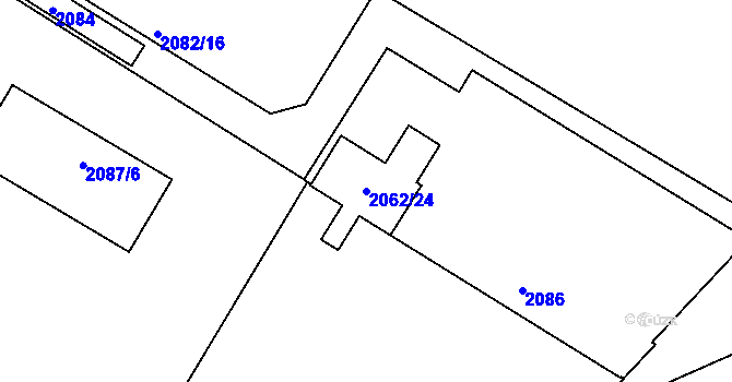 Parcela st. 2062/24 v KÚ Vyškov, Katastrální mapa
