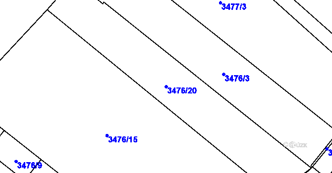 Parcela st. 3476/20 v KÚ Vyškov, Katastrální mapa