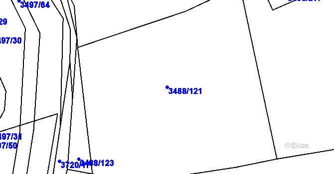 Parcela st. 3488/121 v KÚ Vyškov, Katastrální mapa