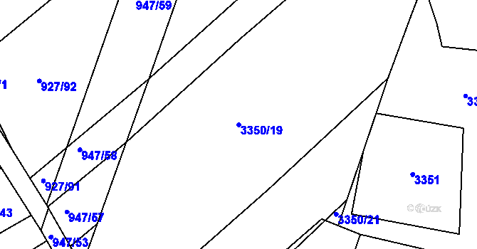 Parcela st. 3350/19 v KÚ Vyškov, Katastrální mapa