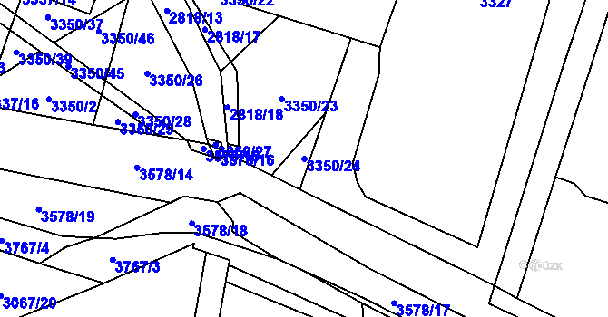 Parcela st. 3350/24 v KÚ Vyškov, Katastrální mapa