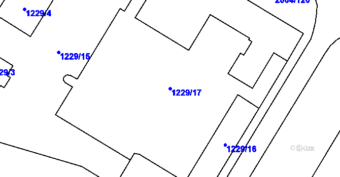 Parcela st. 1229/17 v KÚ Vyškov, Katastrální mapa