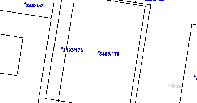 Parcela st. 3483/175 v KÚ Vyškov, Katastrální mapa
