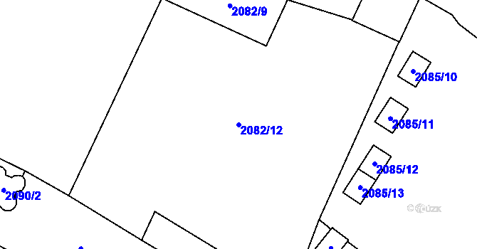 Parcela st. 2082/12 v KÚ Vyškov, Katastrální mapa