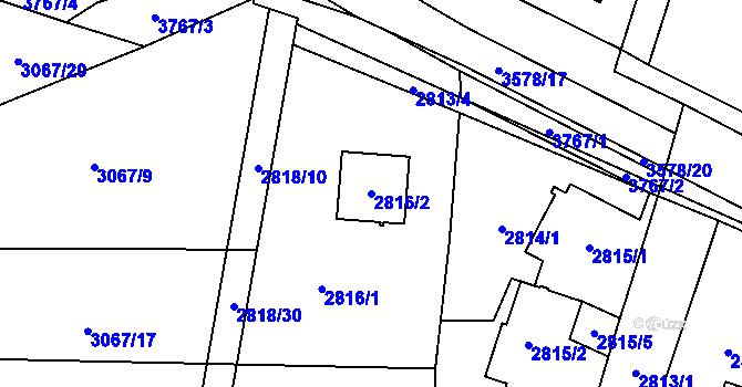 Parcela st. 2816/2 v KÚ Vyškov, Katastrální mapa