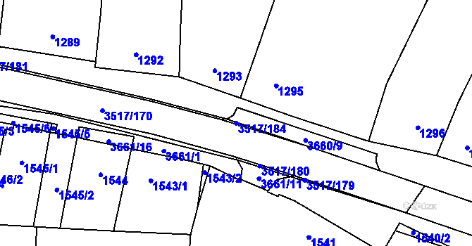 Parcela st. 3517/184 v KÚ Vyškov, Katastrální mapa
