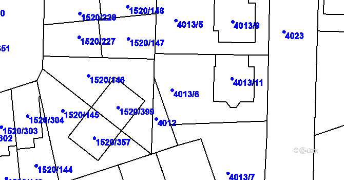 Parcela st. 4013/6 v KÚ Vyškov, Katastrální mapa