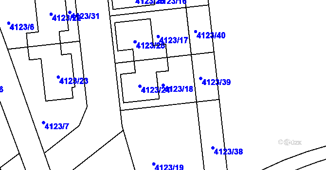 Parcela st. 4123/18 v KÚ Vyškov, Katastrální mapa
