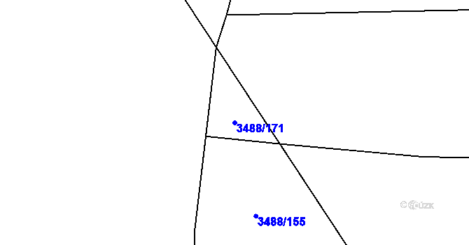 Parcela st. 3488/171 v KÚ Vyškov, Katastrální mapa