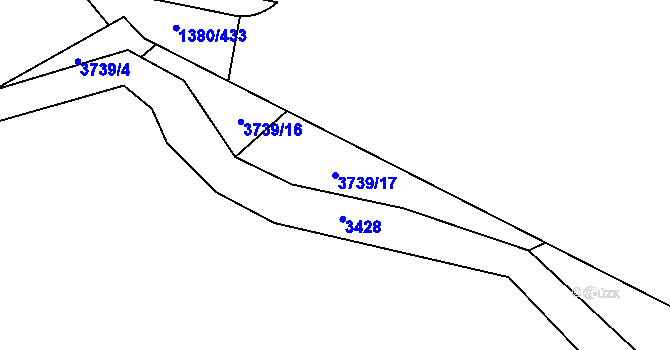 Parcela st. 3739/17 v KÚ Vyškov, Katastrální mapa