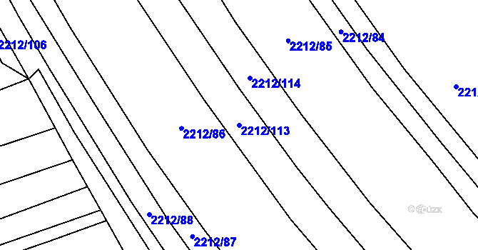 Parcela st. 2212/113 v KÚ Vyškov, Katastrální mapa