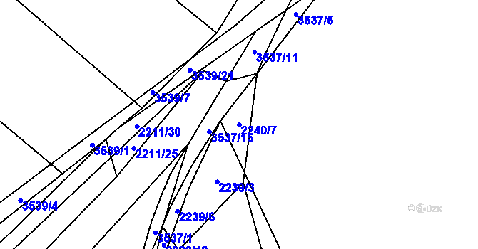 Parcela st. 2240/7 v KÚ Vyškov, Katastrální mapa