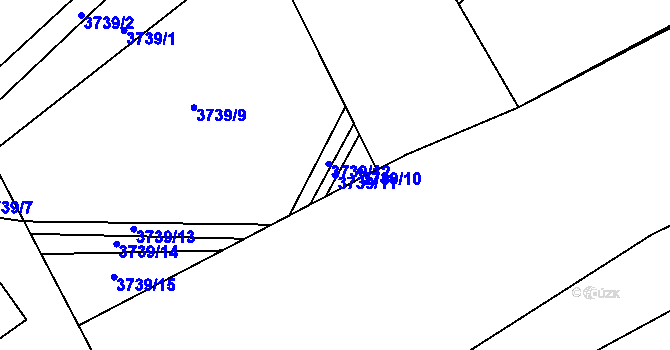 Parcela st. 3739/11 v KÚ Vyškov, Katastrální mapa