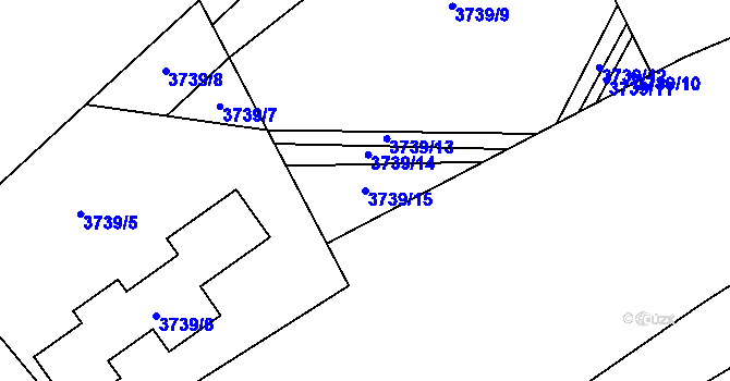 Parcela st. 3739/15 v KÚ Vyškov, Katastrální mapa