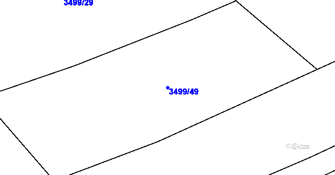 Parcela st. 3499/49 v KÚ Vyškov, Katastrální mapa