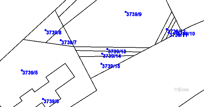 Parcela st. 3739/14 v KÚ Vyškov, Katastrální mapa