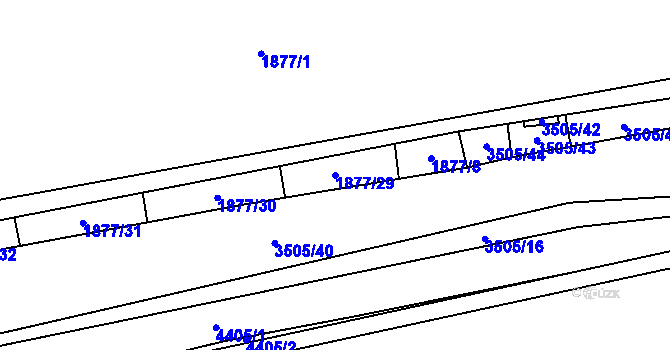 Parcela st. 1877/29 v KÚ Vyškov, Katastrální mapa