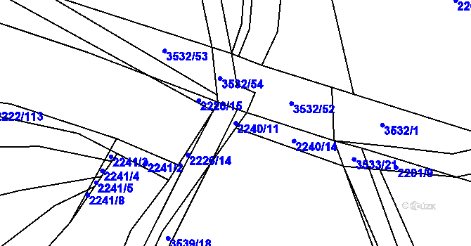 Parcela st. 2240/11 v KÚ Vyškov, Katastrální mapa