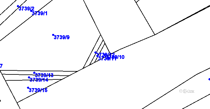 Parcela st. 3739/10 v KÚ Vyškov, Katastrální mapa