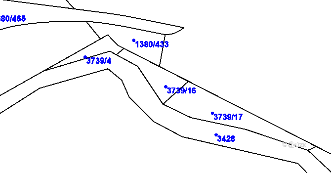 Parcela st. 3739/16 v KÚ Vyškov, Katastrální mapa