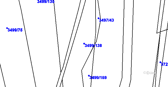 Parcela st. 3499/138 v KÚ Vyškov, Katastrální mapa