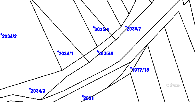 Parcela st. 2035/4 v KÚ Vyškov, Katastrální mapa