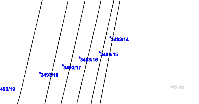 Parcela st. 3493/15 v KÚ Vyškov, Katastrální mapa