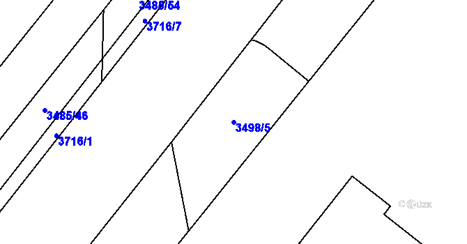 Parcela st. 3498/5 v KÚ Vyškov, Katastrální mapa