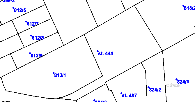 Parcela st. 441 v KÚ Dědice u Vyškova, Katastrální mapa