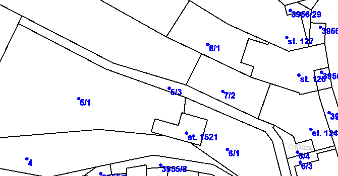 Parcela st. 5/3 v KÚ Dědice u Vyškova, Katastrální mapa