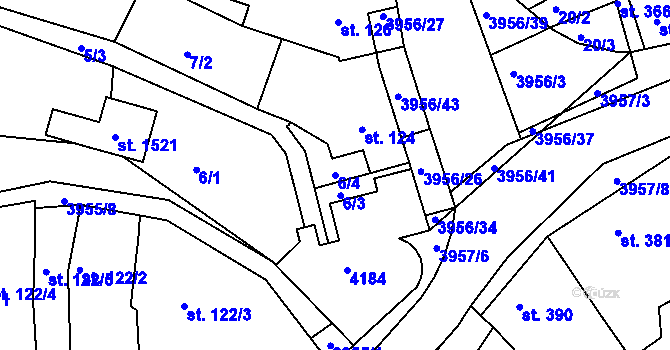 Parcela st. 6/4 v KÚ Dědice u Vyškova, Katastrální mapa