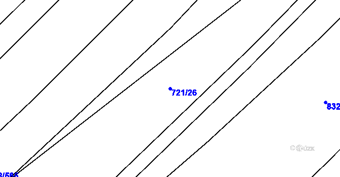 Parcela st. 721/26 v KÚ Dědice u Vyškova, Katastrální mapa
