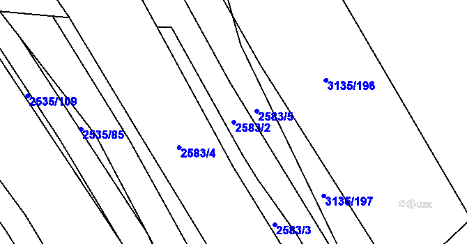 Parcela st. 2583/2 v KÚ Dědice u Vyškova, Katastrální mapa