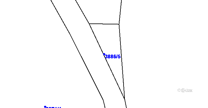 Parcela st. 3886/5 v KÚ Dědice u Vyškova, Katastrální mapa