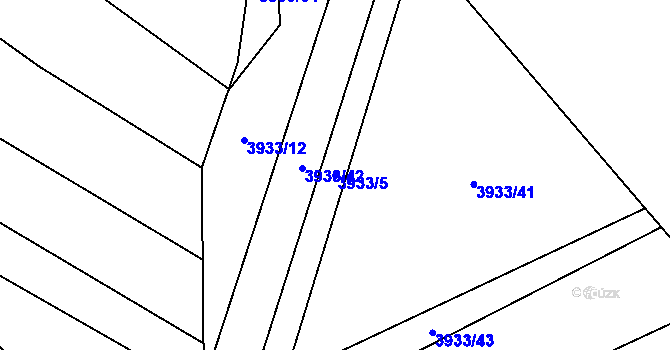 Parcela st. 3933/5 v KÚ Dědice u Vyškova, Katastrální mapa